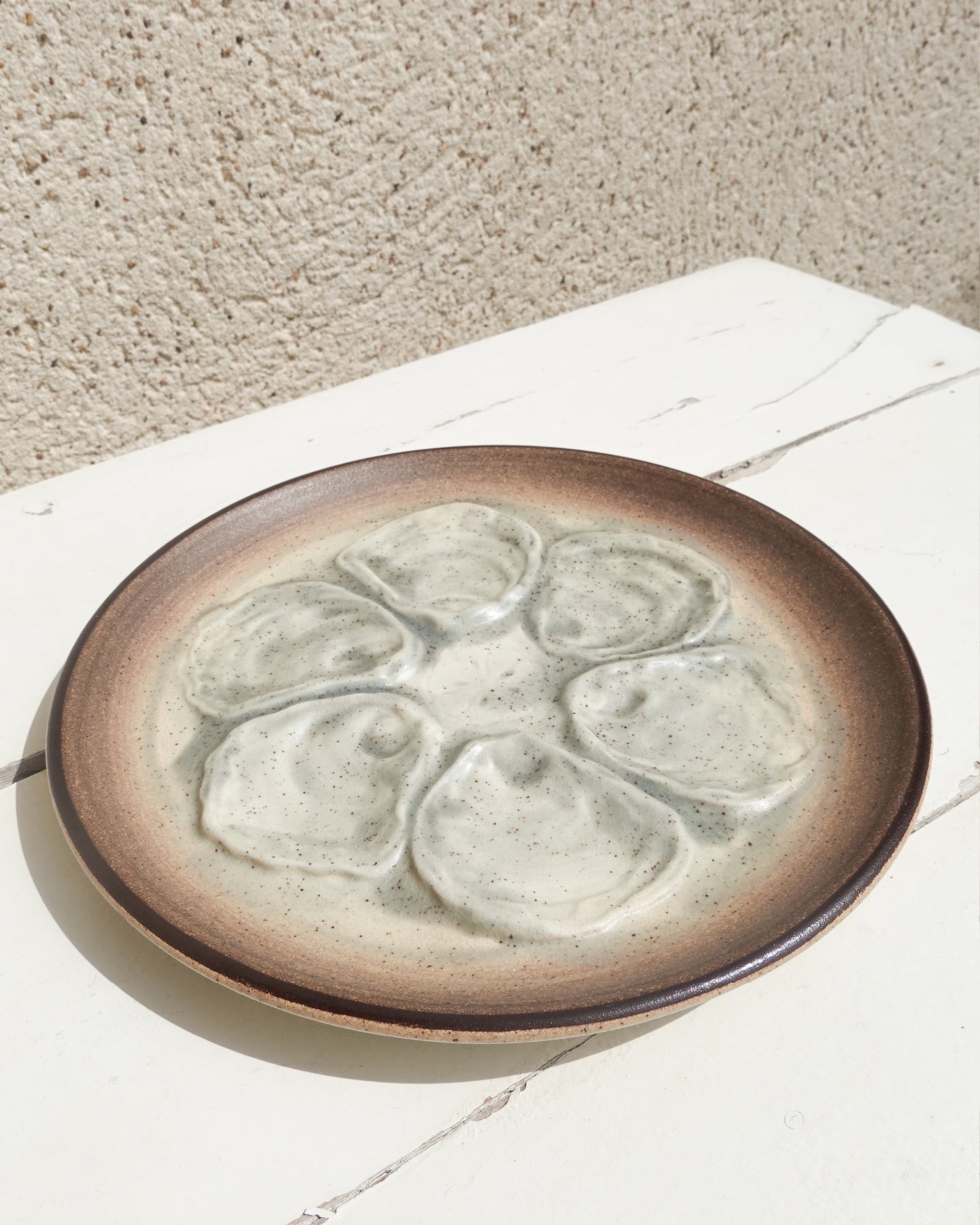 Lot de 6 assiettes à huîtres modèle « Stromboli » de Saint-Amand
