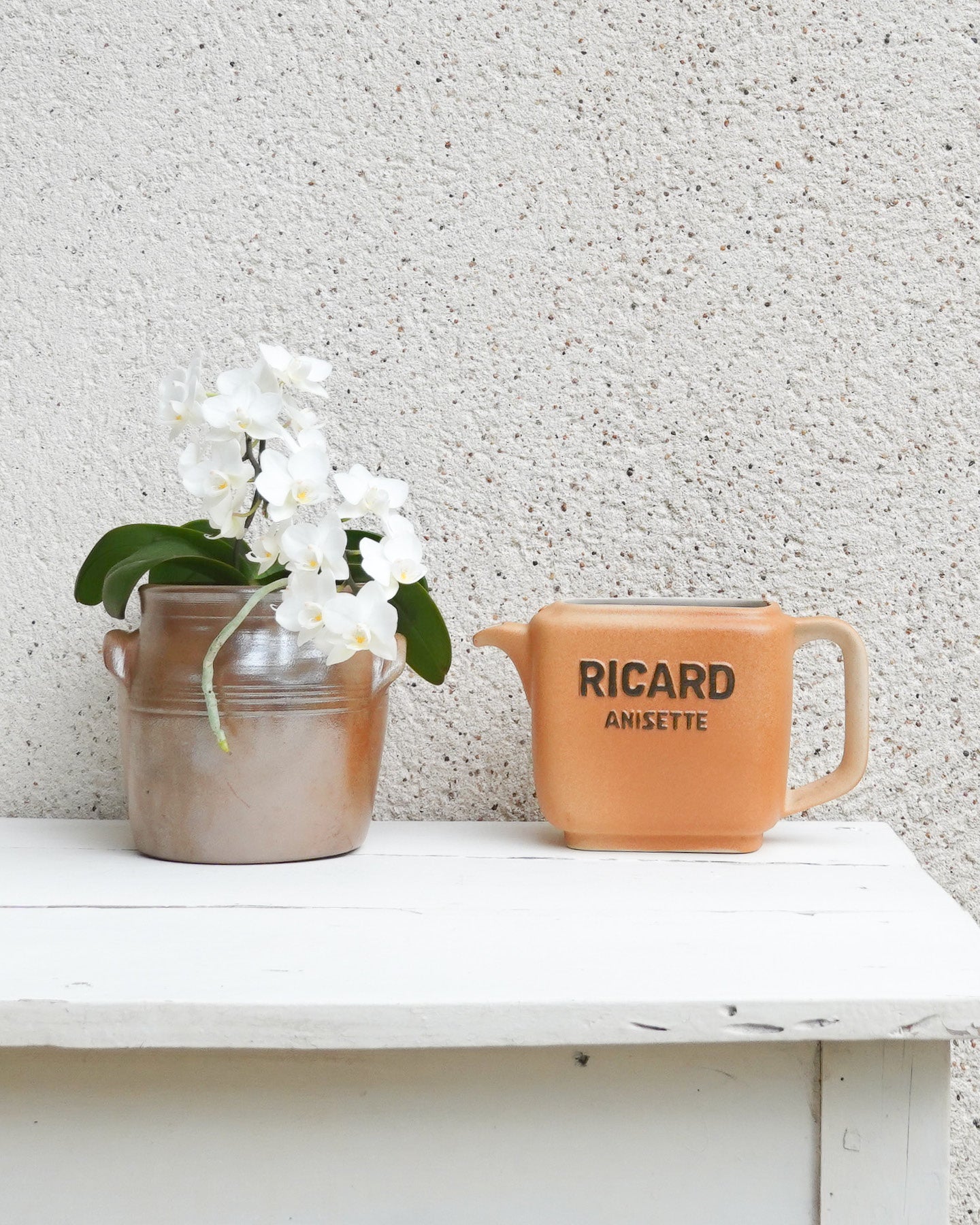 Pichet Ricard en céramique, déco rétro avec filtre à glaçons