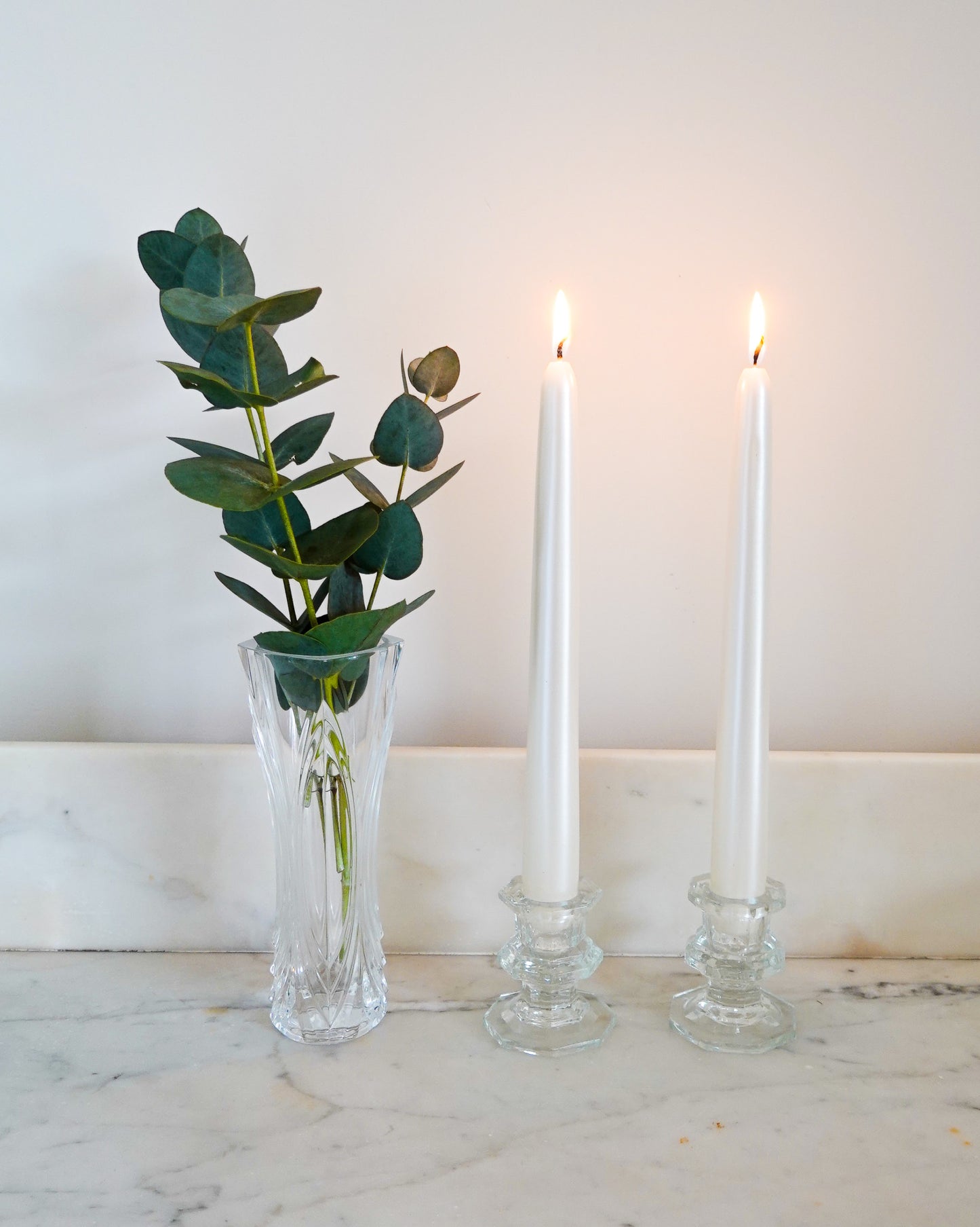 Lot de 2 bougeoirs en verre