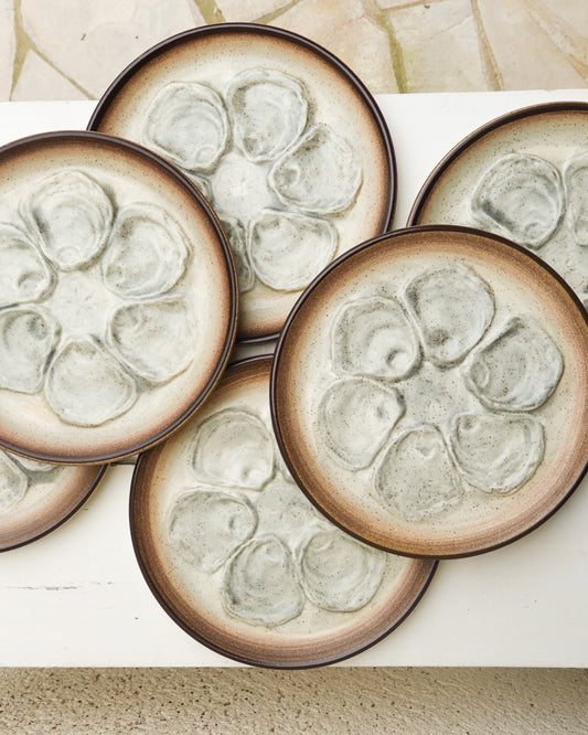 Lot de 6 assiettes à huîtres modèle « Stromboli » de Saint-Amand