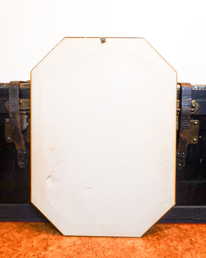 Miroir mural octogonal doré, cadre mouluré