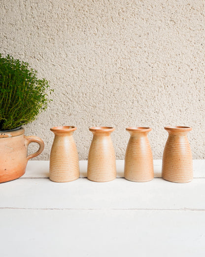 Lot de 4 mazagrans vintage en grès Village CNP